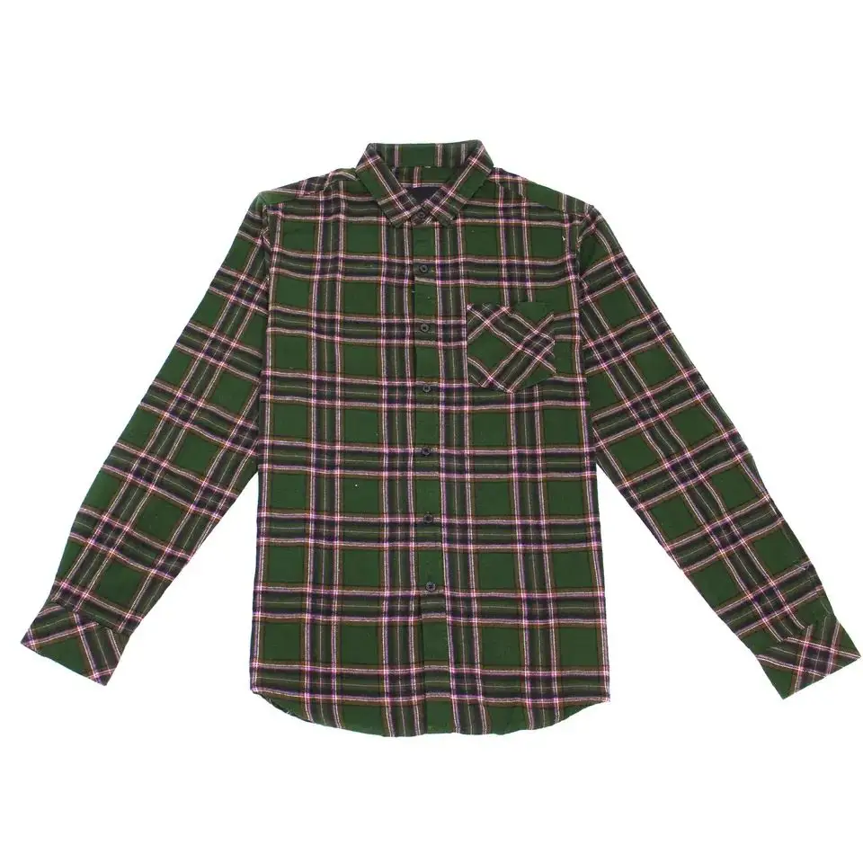 Lightweight Factory Price Green Flannel Shirt OEM Wholesale Flannel Shirt