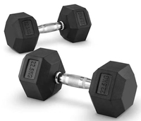 Ensemble d'haltères hexagonales en caoutchouc noir pour salle de sport commerciale, 10 kg – Parmi les 10 produits les plus populaires