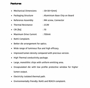Polymatech - Luminaria LED Estándar de la Serie COB FL27COB3030, Blanco Cálido, 70 CRI, para Tiendas Minoristas y Salones de Moda - Product Image 4