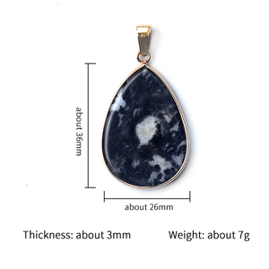 Thạch anh tự nhiên Đá Vỏ mạ cạnh thả hình dạng thời trang đồ trang sức vòng cổ mặt dây quyến rũ đối với trang sức làm pha lê thủ công mỹ nghệ - Product Image 6