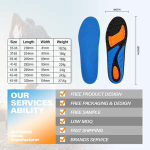 Wholesale High Rebound Anti-Fatigue Arch Support Plantar Fasciitis Arch Support Shoe <b>Inserts</b> TPE Gel <b>Cushion</b> Insoles - Product Image 3