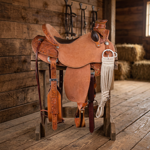 Ensemble de sellerie de ranch western en cuir premium, taille 14'-18', pour le roping Wade, durable, confortable, couleur et logo personnalisables, fibre - Product Image 3