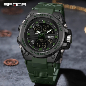 Relojes Deportivos SANDA para Hombre, Reloj de Pulsera LED Resistente al Agua para Exteriores, Cronómetro, Nuevo Reloj de Moda <span class=keywords><strong>2023</strong></span> 9011 - Product Image 5