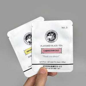 Sachet <span class=keywords><strong>d</strong></span>'emballage en plastique plat vide pour poudre de thé, à impression personnalisée, thermoscellable sur 3 côtés - Product Image 6