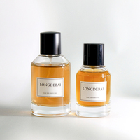 Bouteille de parfum en verre ronde vide de luxe BAIDE 30ml 50ml 100ml avec pulvérisateur à pompe bouchon noir blanc