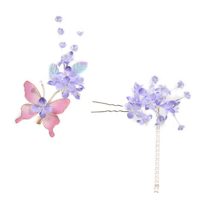 Nuevo accesorio para el cabello de diseño original hecho a mano, estilo antiguo, flor de terciopelo morado clásica, pinza para el cabello estilo cheongsam Hanfu. - Product Image 5