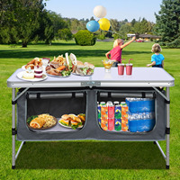 Ensemble de table et de chaises pliantes d'extérieur en alliage d'aluminium léger pour le camping, les pique-niques, la cour et la cuisine