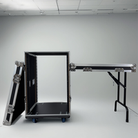 GRC16T Flight case audio roulant 16 espaces avec table de travail escamotable, robuste, pour équipement audio professionnel