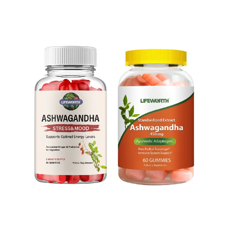 Lifeworth Professional Health Care Ashwagandha Gummies Mushroom Ashwagandha Supplement 60 Gummy Bears