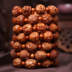 weijun Pulsera <span class=keywords><strong>de</strong></span> seguridad <span class=keywords><strong>de</strong></span> madera <span class=keywords><strong>de</strong></span> durazno exquisitamente tallada, con <span class=keywords><strong>hoja</strong></span> <span class=keywords><strong>de</strong></span> loto y estilo étnico, cuentas protectoras para el coche ZSC04 - Product Image 4