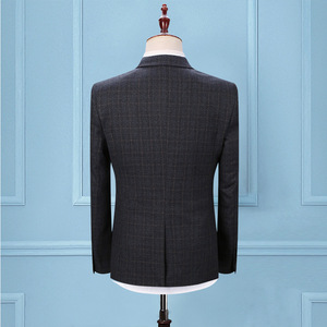 <span class=keywords><strong>Costume</strong></span> d'affaires uni pour homme 3 pièces – Dernières créations de manteaux et pantalons pour garçons d'honneur (blazer + cravate + pantalon) - Product Image 2