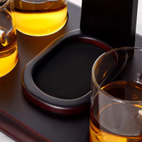Ensemble de carafe à whisky en verre AK47 avec plateau en pin et quatre verres pour hôtel, restaurant, bar
