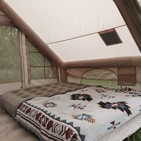 Tente de camping gonflable quatre saisons portable, ouverture automatique rapide, hublots, imperméable, Oxford, pour le glamping