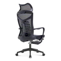 Fauteuil de bureau inclinable avec dossier en maille, roulettes, pivotant, réglable en hauteur, accoudoirs et support lombaire pour la pause déjeuner