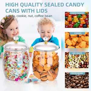 Frascos para Dulces y Galletas con Tapas, Contenedor Transparente de Plástico para Galletas, Frascos Grandes Herméticos para Almacenamiento y Organización - Product Image 4