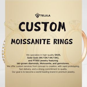 Telula Bague en or véritable 10 carats, or massif 10 carats, 1 carat, 2 carats, bijoux de fiançailles pour femmes, bague de mariage en moissanite - Product Image 6