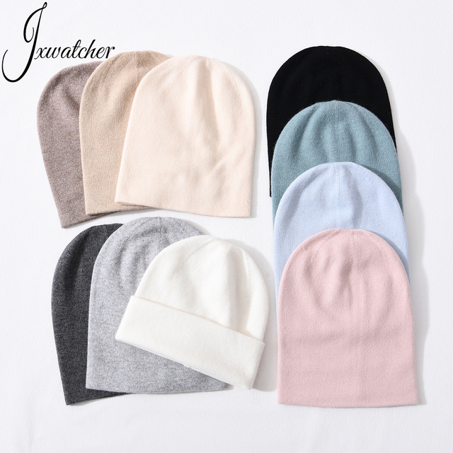 Jxwatcher Baggy Cuffless Double Layer Slouch Beanie Custom Women Winter Knit Hat Slouchy Reversible Skull Warm Brimless Beanie