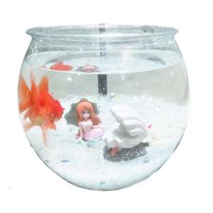 Standaard Praktisch Rond Transparant Plastic Aquarium 6 Liter Huisdiermateriaal Aquarium Klein Bureaublad Sieraquarium - Product Image 6