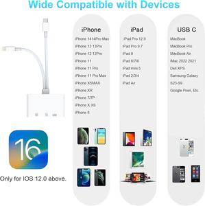 เครื่องอ่านการ์ด SD สำหรับ iPhone iPad, อะแดปเตอร์ USB L เป็น USB 5-in-1 พร้อมตัวอ่านการ์ด SD/TF, อะแดปเตอร์ USB 3.0, เครื่องอ่านเมมโมรี่การ์ด - Product Image 4