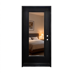 Puerta de Acero y Vidrio Templado de 10 mm con Marco de Acero de 1.0 mm, Insonorizada y Resistente a Impactos, con Certificación CE, para Uso en Balcón del Hogar - Product Image 1