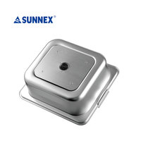 Pour W27-2300 Chauffe-plat électrique en acier inoxydable poli miroir argenté avec contrôle automatique de la température (85-100°C) – Durable
