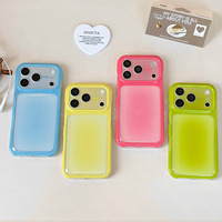 Coque de téléphone couleur bonbon minimaliste dégradé ombré en TPU antichoc avec IMD pour iPhone 17 16 15 Pro Max