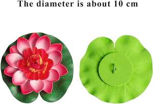 Flor de espuma de loto artificial 10 cm lirio de agua flotante para decoración fuente de verano pequeños estanques - Product Image 5