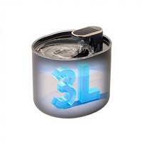 Fontaine à eau automatique de luxe noire pour chats et chiens - Distributeur d'eau en plastique 3L, taille unique, Turquie