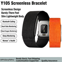 Bracelet intelligent sans écran Y105, moniteur de fréquence cardiaque et d'oxygène dans le sang, appels Bluetooth, suivi des pas pour Android