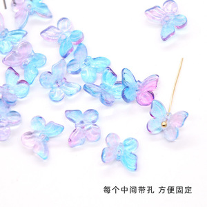 Glass Butterfly Shaped <b>Beads</b> 10mm Frosted With Gold Foil For DIY Jewelry Making Accessories Spring 2025 Yiwu Origin - Product Image 2
