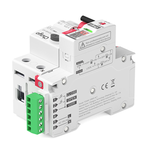 Disjoncteur différentiel bipolaire type B 10 kA avec reconnexion automatique 30-300 mA pour la protection contre les fuites DC et AC en courant continu et alternatif pour systèmes d'alimentation photovoltaïque et véhicules électriques Chayo - Product Image 3