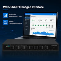 Switch Ethernet géré 8 ports 10G SFP+ avec gestion web, compatible avec les modules SFP 1.25G, 2.5G, 10G, 160 Gbit/s