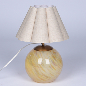Factory Custom Crystal Ball <b>Table</b> Lamp with Pleated Fabric Shade Modern Decorative <b>Bedside</b> Desk Lamp for Bedroom Living Room - Product Image 2