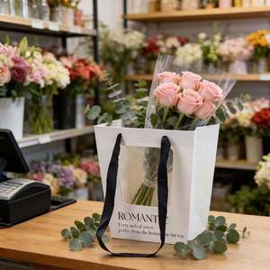 Bolsas de Papel Kraft Trapezoidales Ecológicas Personalizadas para Ramos, Embalaje de Regalo Hecho a Mano, Reciclable y Biodegradable - Product Image 2