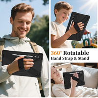 Coque robuste antichoc en silicone pour Samsung Galaxy Tab S11 Ultra 14,6 pouces 2025 – Étui robuste avec sangle intégrée, emplacement pour stylet et béquille