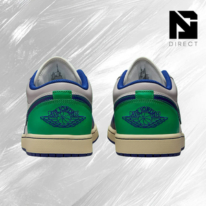Air Jordan 1 Low 'rare Air' Zapatillas de Baloncesto Casuales con Cordones Estilo Walking en Cuero Azul Rey y Verde - Product Image 4