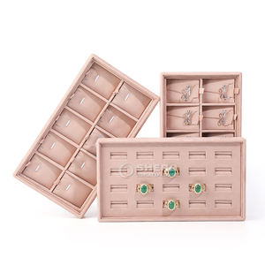 Bandeja de Exhibición de Joyería de Cuero PU de Primera Calidad, Elegante y de Lujo, Color y Tamaño Personalizables para Guardar Anillos, Colgantes y Pendientes - Product Image 2