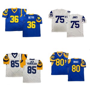 Maillot de rugby vintage pour <span class=keywords><strong>homme</strong></span>, style cousu, Jerome Bettis, David <span class=keywords><strong>Jones</strong></span>, Isaac Bruce, <span class=keywords><strong>JACK</strong></span> YOUNGBLOOD, tailles S-3XL, livraison rapide - Product Image 1