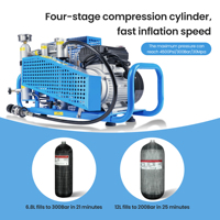 Compresseur d'air électrique pour plongée sous-marine TUXING de haute qualité, personnalisé, vente en gros, arrêt manuel, 100L/M, 4500psi, 110V 220V, quatre cylindres