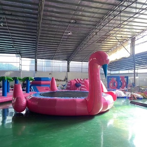Precio barato flamenco trampolines de agua deportes flotantes inflable parque acuático trampolín inflable flamenco trampolín de agua de mar - Product Image 1