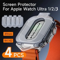 Protecteur d'écran en verre trempé Ultra HD, 4 pièces, adapté à Apple Watch Ultra Ultra2 Ultra3 49mm, anti-rayures, couverture complète