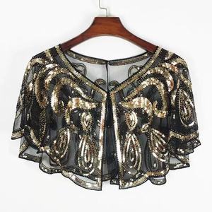 Bolero de Encaje Estampado con Lentejuelas para Mujer, Talla Única, Sexy, para Bodas, Fiestas de Verano, Accesorio de Vestir, Hecho de Poliéster - Product Image 5