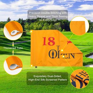 Drapeau de <span class=keywords><strong>golf</strong></span> brodé personnalisé, coupe de <span class=keywords><strong>golf</strong></span> et drapeau double face résistant au soleil en Oxford 300D, drapeau maître - Product Image 1