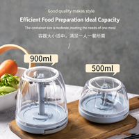 Penggiling Makanan Manual Stainless Steel untuk Dapur, Penghancur Bawang Putih, Penggiling Daging, Pemotong Bawang dan Sayuran dengan Alas Plastik