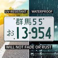 Targhe Automobilistiche in Metallo di Altissima Qualità con Numero a Rilievo e Design Giapponese Personalizzato