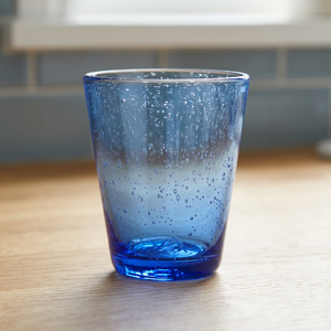 Bicchiere in Vetro Satinato Blu Notte Cancun 330ml, Artigianale Premium Soffiato a Bocca, Design Moderno, Lavabile in Lavastoviglie, per Feste - Product Image 2
