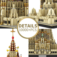86388 Modelo de Arquitectura de la Sagrada Familia de Barcelona Medieval, Bloques de Construcción Modulares, Regalos para Adultos, 10328 Piezas