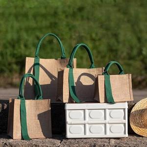 Proveedor Directo de Fábrica: Bolsas de Yute Multiusos con Asas Coloridas para Ropa Casual, Festivales al Aire Libre, Precio de Exportación - Product Image 3