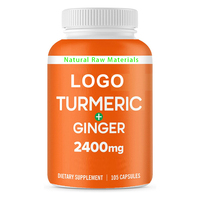 Capsules de curcuma et gingembre végétaliennes personnalisées certifiées GMP, complément alimentaire énergétique de qualité alimentaire pour adultes