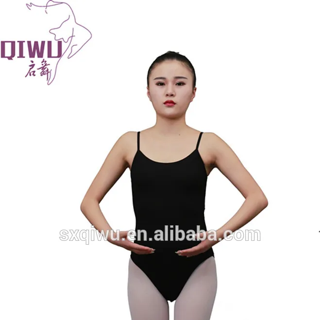 Adulte bas dos pincement avant ballet justaucorps manche courte femmes filles gymnastique noir mode camisole justaucorps de ballet AL-07